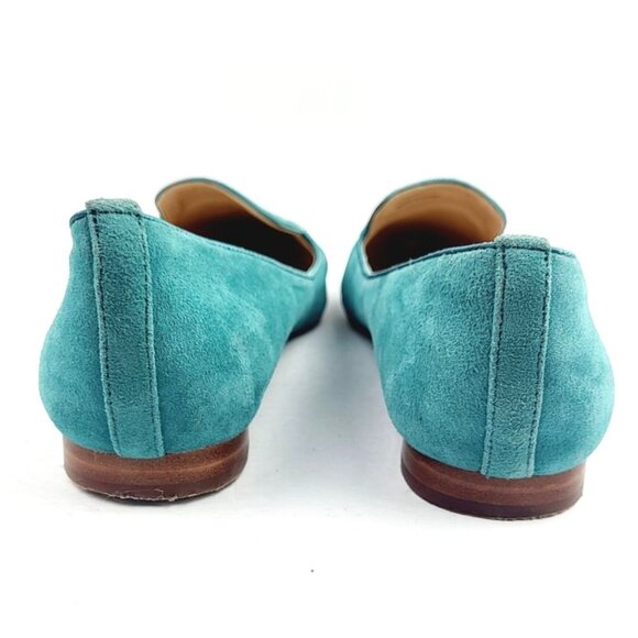 White House Black Market Turquoise embroidered pointy flats - Size 8‎ - Picture 6 of 8
